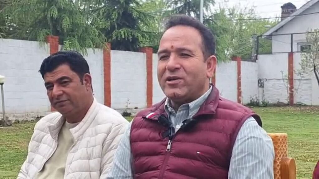 BJP's Sunil Sharma addressing press conference
