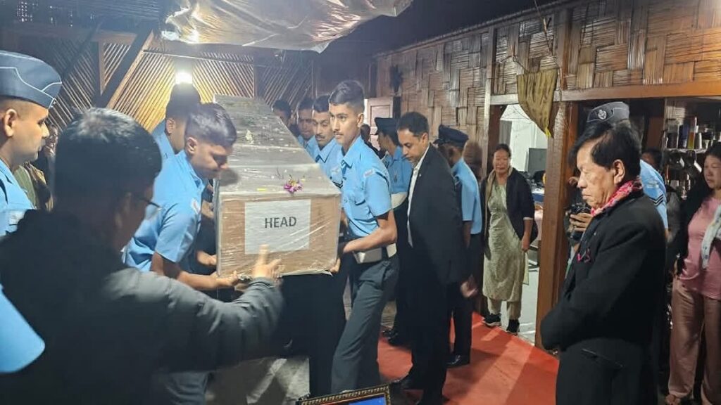 Corporal Tage Haliyang's body in his native villageCorporal Tage Haliyang's body
