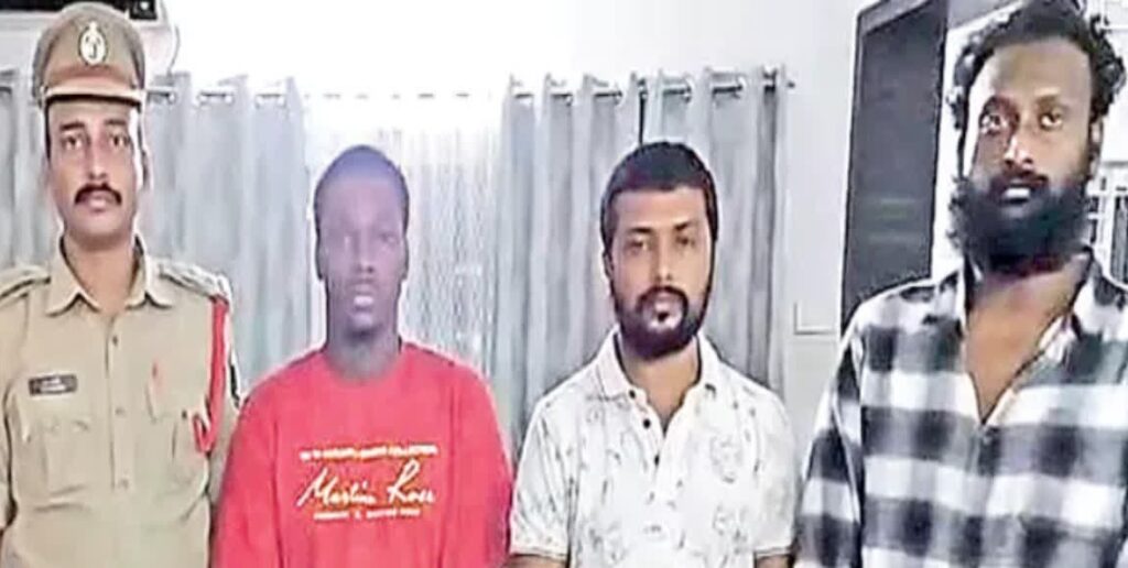 drug peddlers at a police station